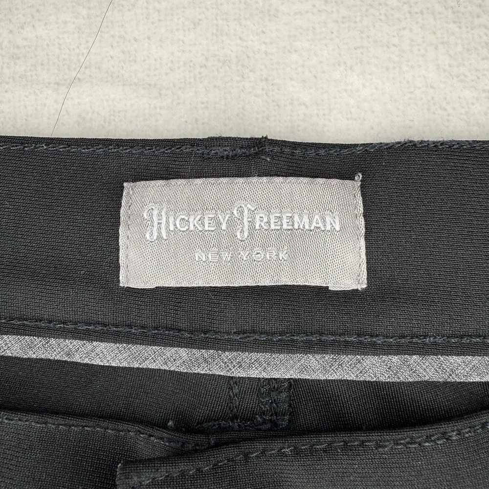Hickey Freeman Men's Pants 38x32 Black‎ Dress Slacks Golf Performance Flat Front